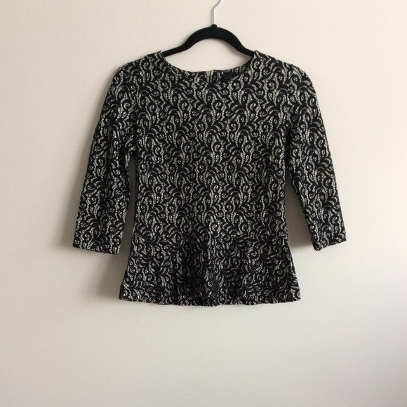 J Crew Lace Peplum Top - Picture 2 of 7